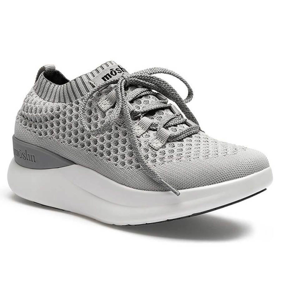 Footwear Moshn by KLOGS Non-Slip Healthcare | Moshn By Klogs Women'S Vigor Smartknit Sporty Athletic Slip On Silver Cloud