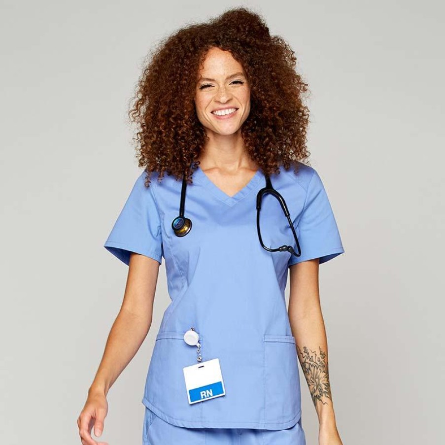 Healthcare Rx Gear Stretch Scrub Tops | Rx Gear Stretch Women'S Classic V-Neck Scrub Top