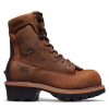 Footwear Timberland Pro Non-Slip Boots | Timberland Pro Men'S 8" Evergreen Waterproof Composite Toe Logger Brown