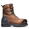 Footwear Timberland Pro Non-Slip Boots | Timberland Pro Men'S 8" Boondock Hd Waterproof Composite Toe Brown Work Boot Distressed Brown