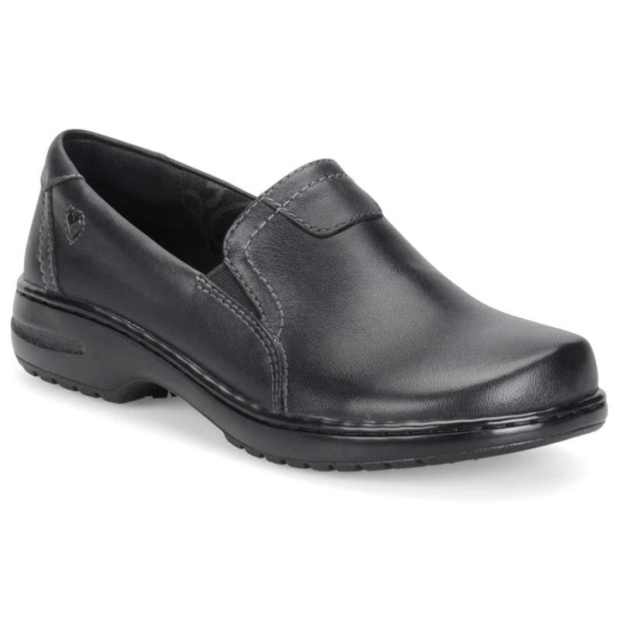 Footwear Nursemates Non-Slip Healthcare | Nursemates Women'S Meredith Leather Slip On Black