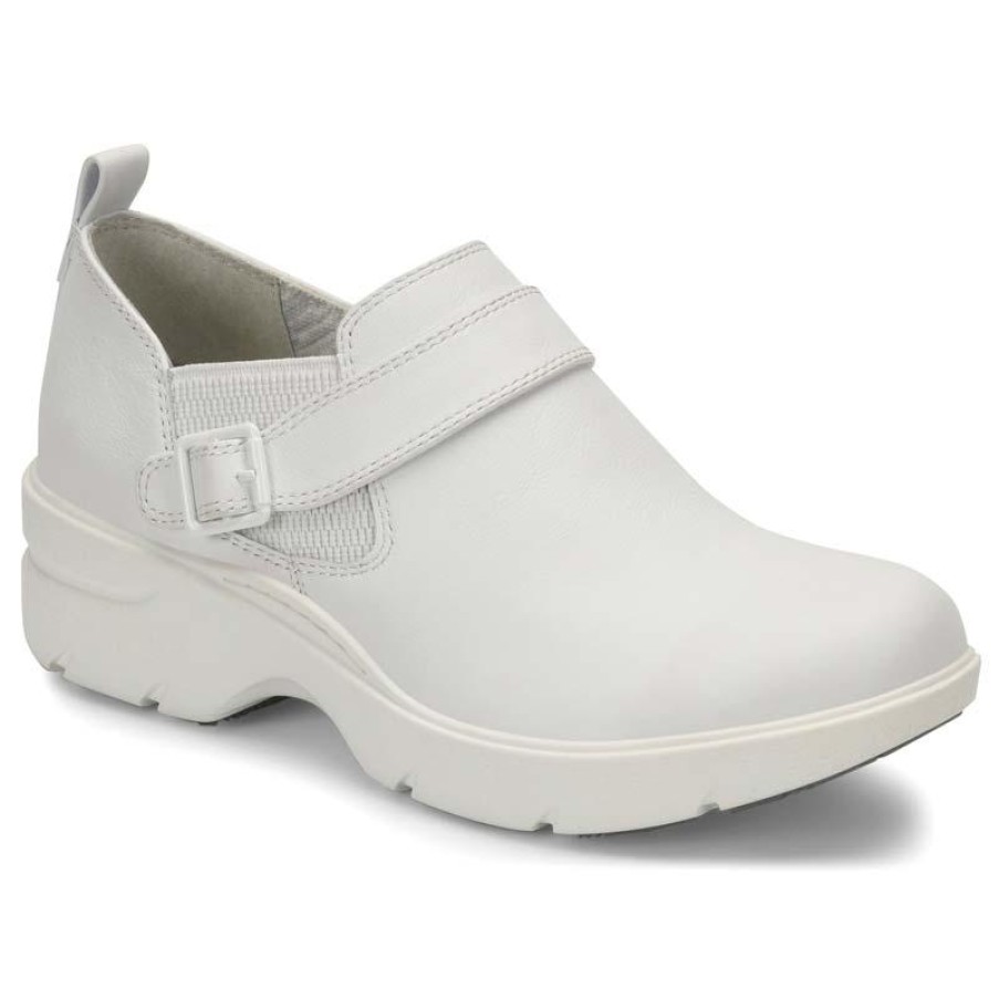 Footwear Align By NurseMates Non-Slip Healthcare | Align By Nursemates Women'S Arya Leather Monk Strap Slip On White