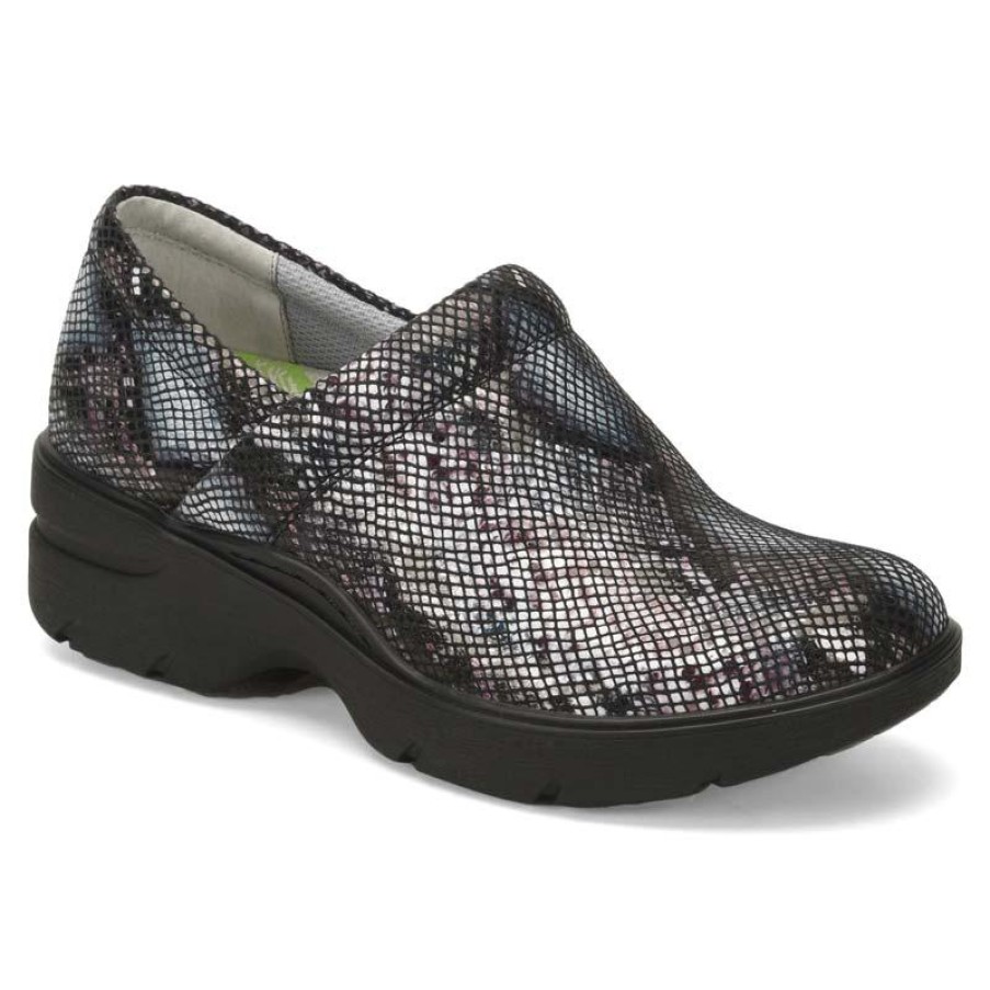 Footwear Align By NurseMates Non-Slip Healthcare | Align By Nursemates Women'S Indya Print Slip On Clog Indigo Snake