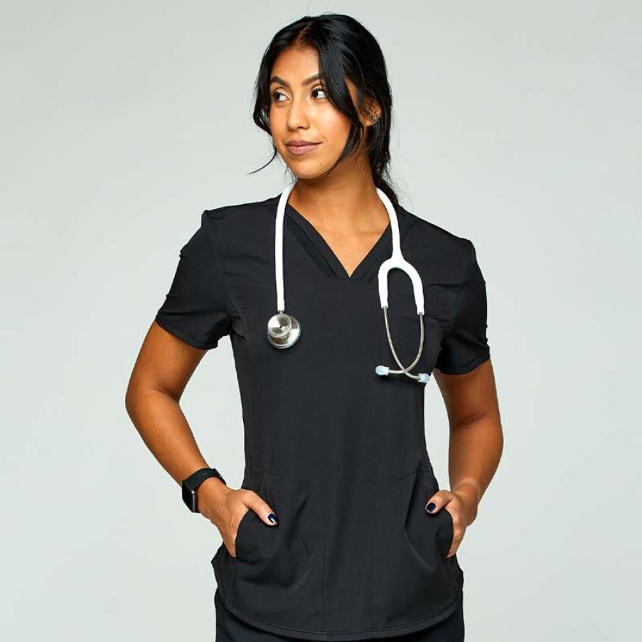 Healthcare Scrubology Sport Scrub Tops | Scrubology Sport Women'S V-Neck Scrub Top