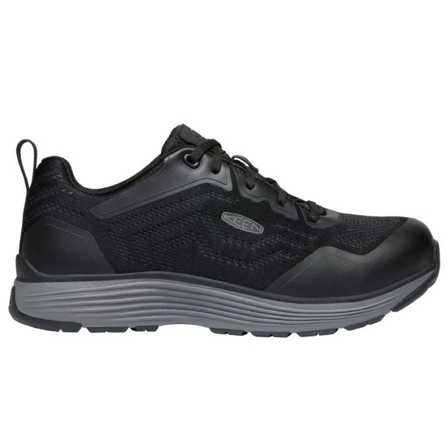 Footwear KEEN Utility Non-Slip Shoes | Keen Utility Men'S Sparta Ii Aluminum Toe Athletic Work Oxford Steel Gray / Black