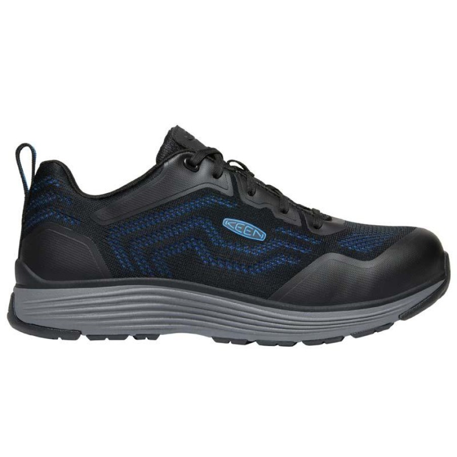 Footwear KEEN Utility Non-Slip Shoes | Keen Utility Men'S Sparta Ii Aluminum Toe Athletic Work Oxford Brilliant Blue/Black