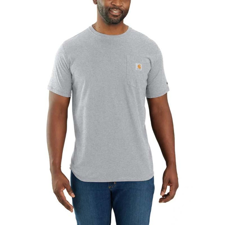 Workwear Carhartt T-Shirts | Carhartt Men'S Force Midweight Pocket T-Shirt