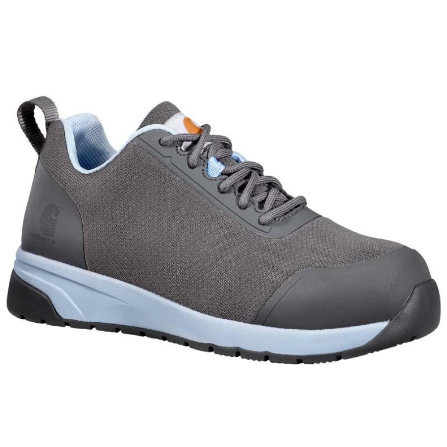 Footwear Carhartt Non-Slip Shoes | Carhartt Women'S Force Esd Athletic Charcoal Work Shoe Charcoal/Powder Blue