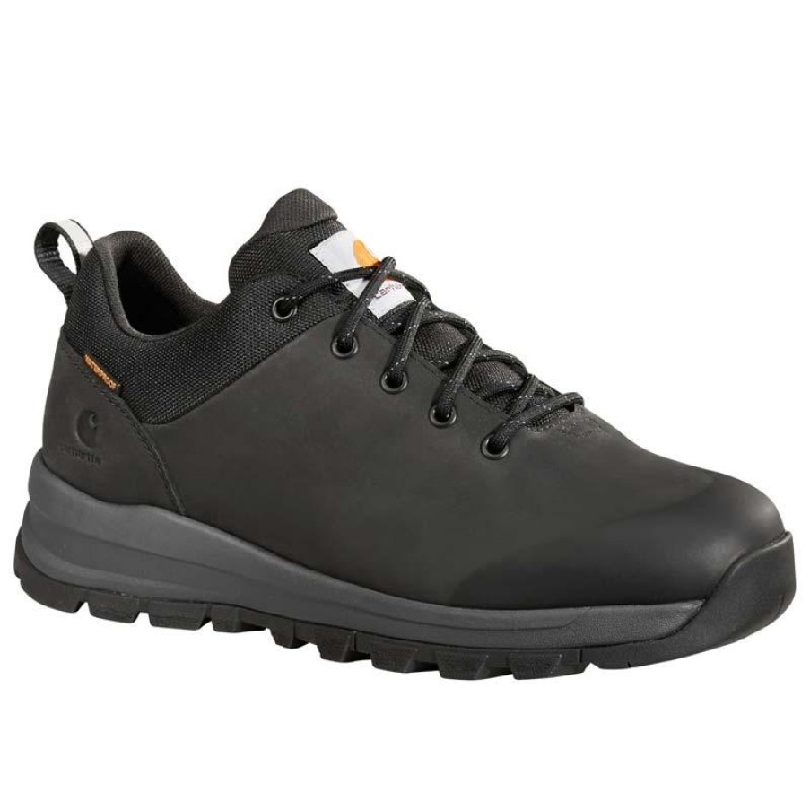 Footwear Carhartt Hiking | Carhartt Men'S Waterproof Black Low Hiker Black Nubuck