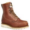 Footwear Carhartt Non-Slip Boots | Carhartt Men'S 8" Waterproof Steel Toe Wedge Work Boot Red Brown