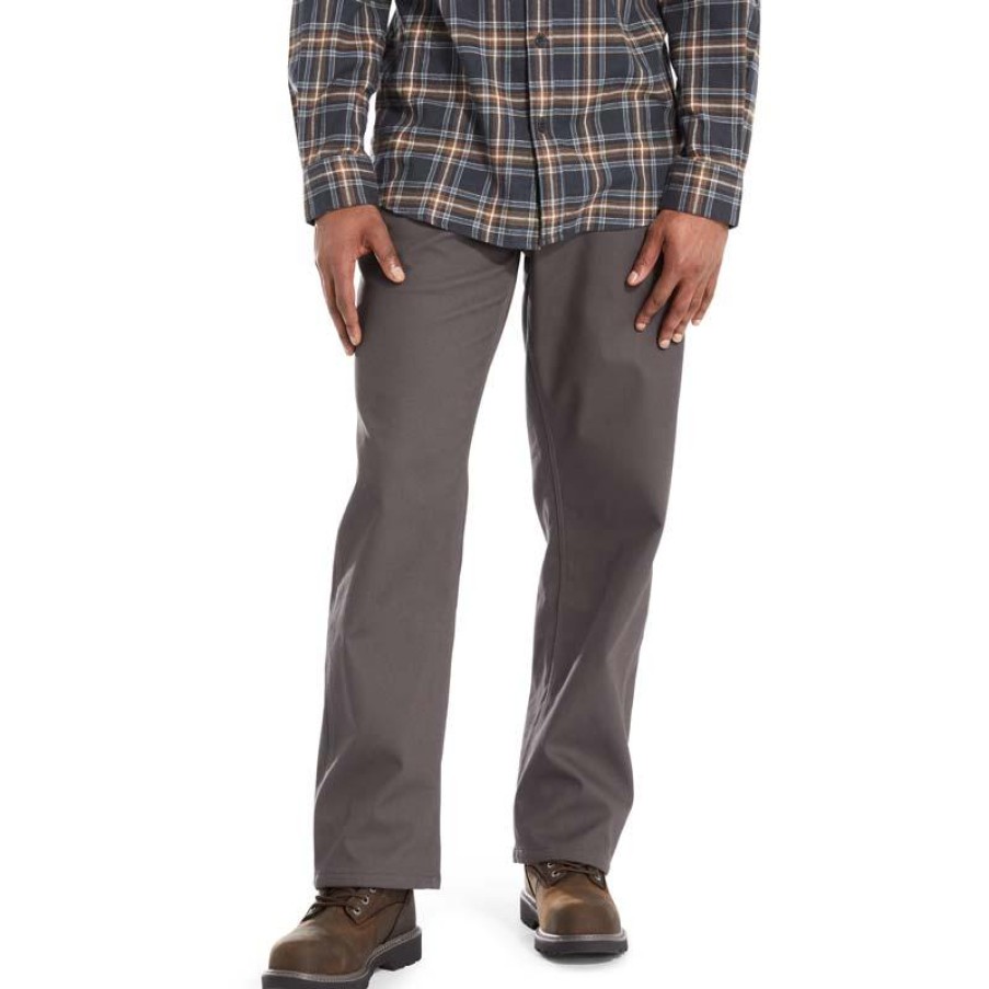 Workwear Wolverine Jeans | Wolverine Men'S Duralock Steelhead Fleece Lined Pant Granite