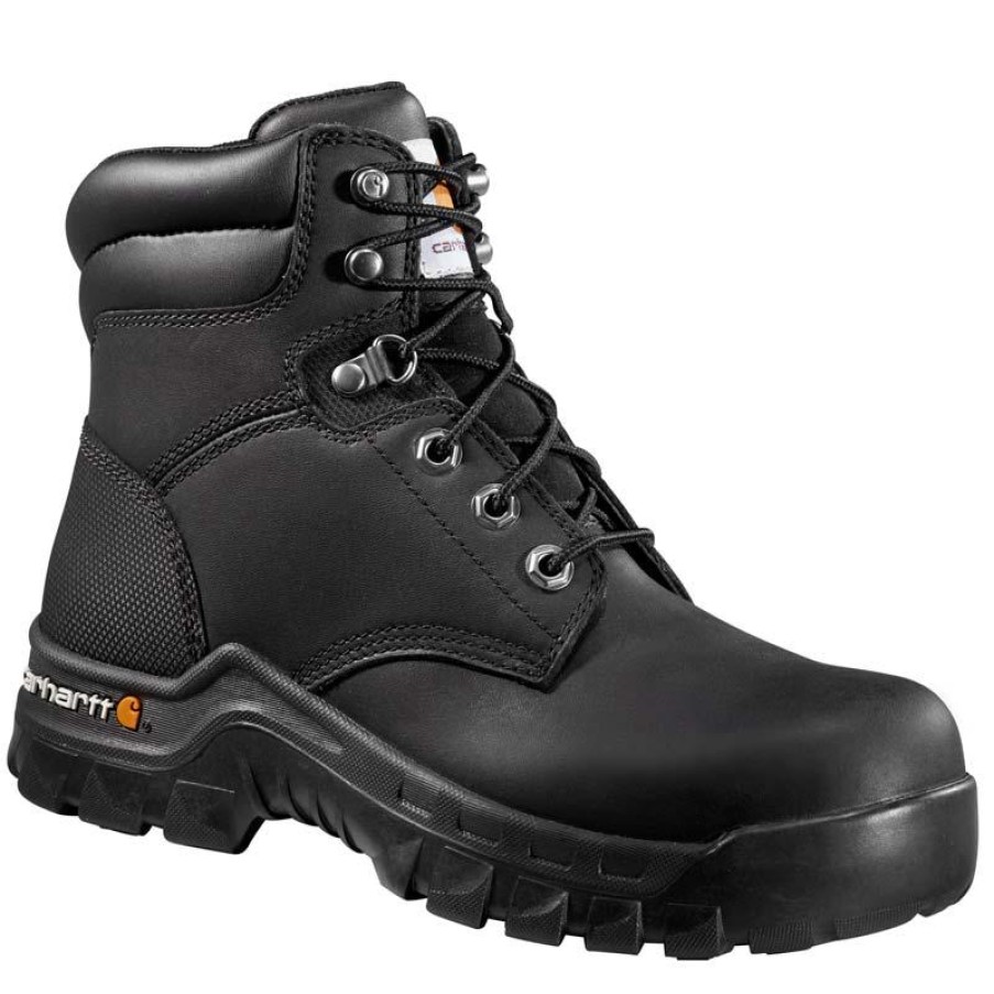 Footwear Carhartt Non-Steel Safety Toe | Carhartt Women'S 6" Rugged Flex Composite Toe Black Work Boot Black Oil Tanned