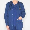 Healthcare Rx Gear Lab Coats & Jackets | Rx Gear Unisex Round Neck Snap Front Warm-Up Scrub Jacket