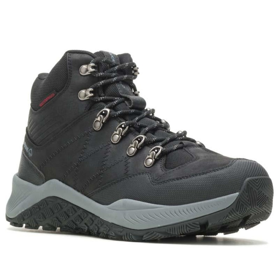 Footwear Wolverine Hiking | Wolverine Men'S Luton Waterproof Mid Hiker Black