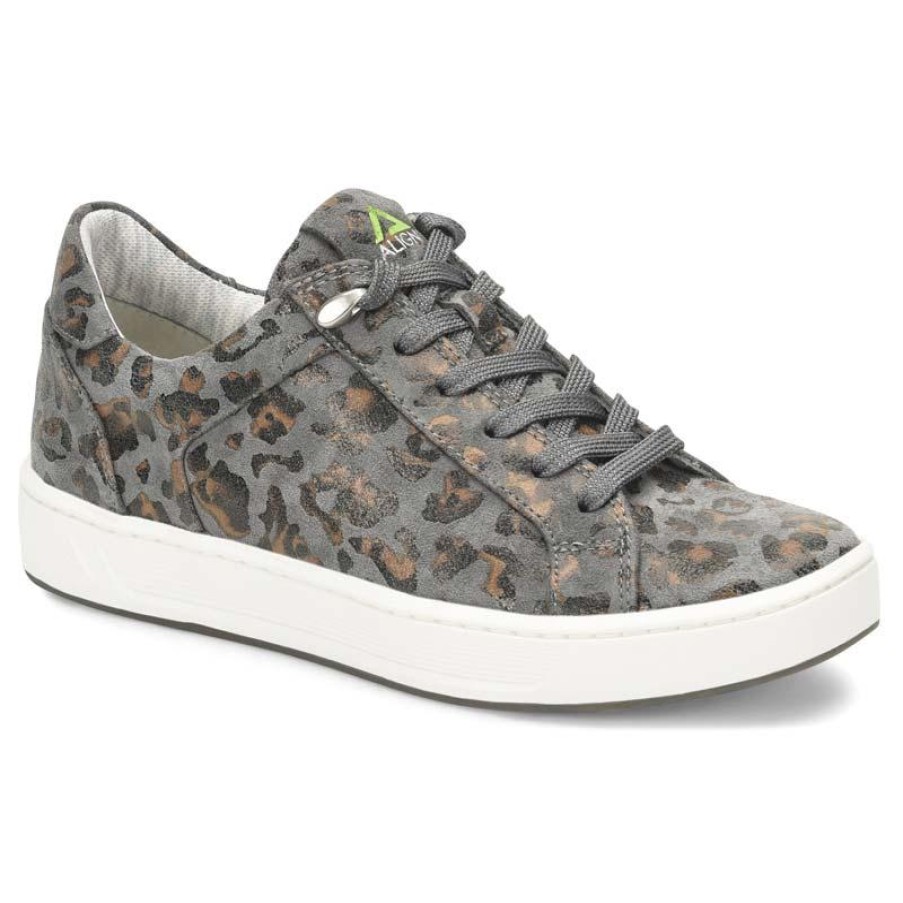 Footwear Align By NurseMates Non-Slip Healthcare | Align By Nursemates Women'S Harper Print Athletic Oxford Grey Jaguar