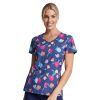 Healthcare Dickies EDS Scrub Tops | Dickies Eds Print Scrub Top Denim Garden