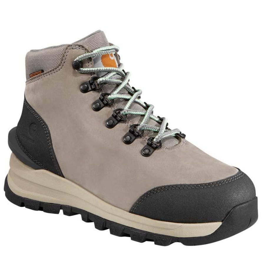 Footwear Carhartt Hiking | Carhartt Women'S 5" Gilmore Waterproof Soft Toe Grey Work Hiker Grey Nubuck