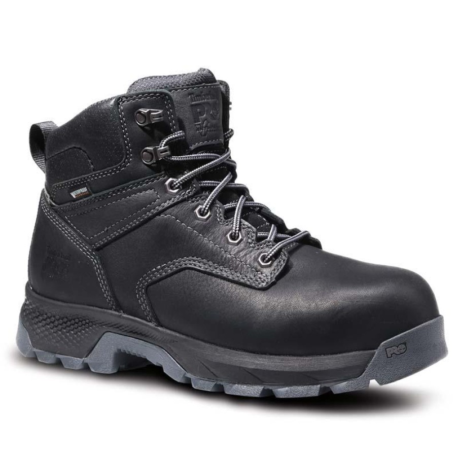 Footwear Timberland Pro Non-Steel Safety Toe | Timberland Pro Men'S 6" Titan Ev Waterproof Composite Toe Work Boot Black