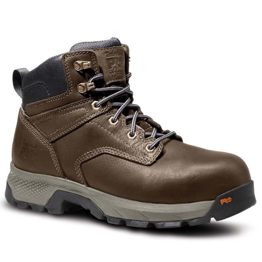 Footwear Timberland Pro Non-Slip Boots | Timberland Pro Men'S 6" Titan Ev Composite Toe Work Boot Brown