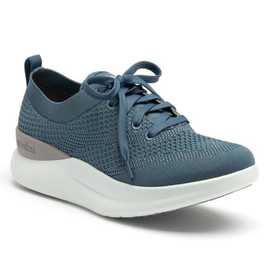 Footwear Moshn by KLOGS Non-Slip Healthcare | Moshn By Klogs Women'S Leap Knit Athletic Oxford Blue Stone