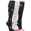 Accessories Nursemates Gait Belts & Hosiery | Nursemates Women'S 3-Pack Coffee And Donuts Theme Compression Socks Multicolor