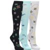 Accessories Nursemates Gait Belts & Hosiery | Nursemates Women'S 3-Pack Endangered Species Theme Compression Socks Multicolor