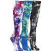 Accessories Nursemates Gait Belts & Hosiery | Nursemates Women'S 3-Pack Tie Dye Theme Compression Socks Multicolor