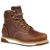 Footwear Georgia Boot Steel Toe | Georgia Boot Men'S 6" Amp Lt Waterproof Steel Toe Wedge Work Boot Dark Brown