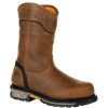 Footwear Georgia Boot Non-Slip Boots | Georgia Boot Men'S 11" Carbon-Tec Ltx Waterproof Composite Toe Zip-Up Wellington Brown