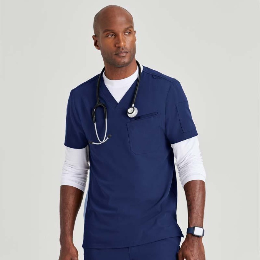 Healthcare Barco Unify Scrub Tops | Barco Unify Men'S Rally V-Neck Scrub Top