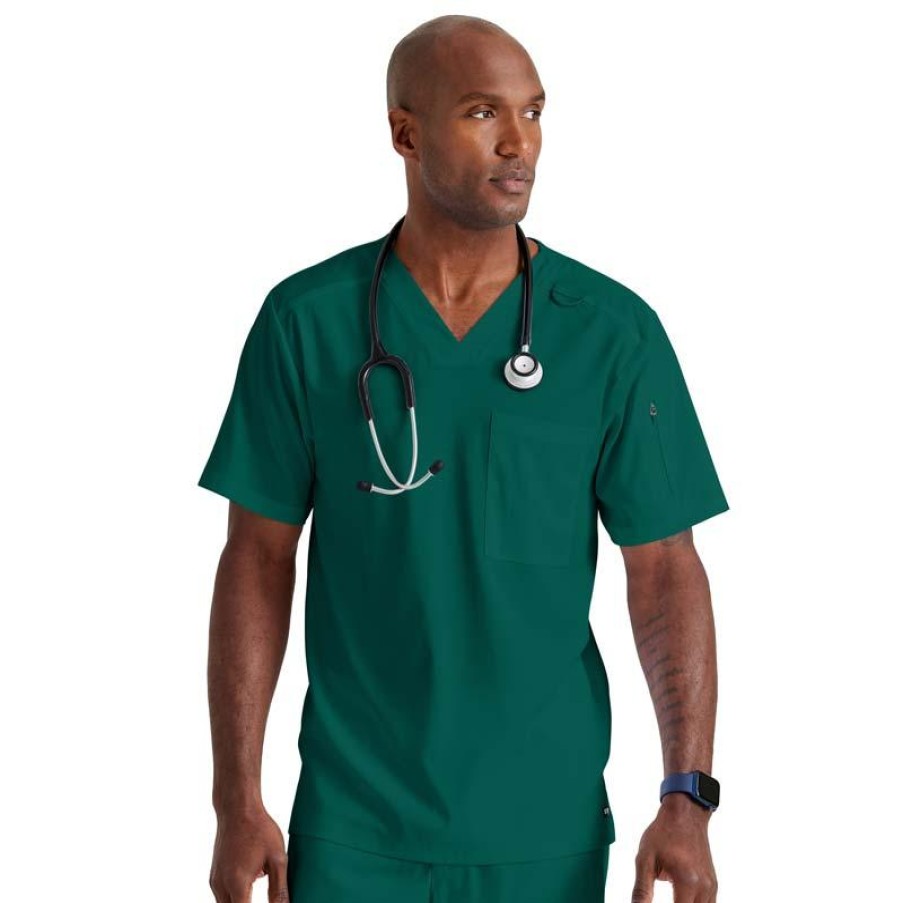 Healthcare Grey's Anatomy Scrub Tops | Grey'S Anatomy + Spandex Stretch Men'S Murphy V-Neck Scrub Top