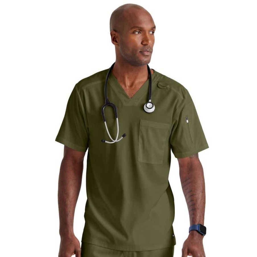 Healthcare Grey's Anatomy Scrub Tops | Grey'S Anatomy + Spandex Stretch Men'S Murphy V-Neck Scrub Top