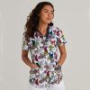 Healthcare Skechers by Barco Scrub Tops | Skechers By Barco Women'S Essence Print Scrub Top Tropical Kitty