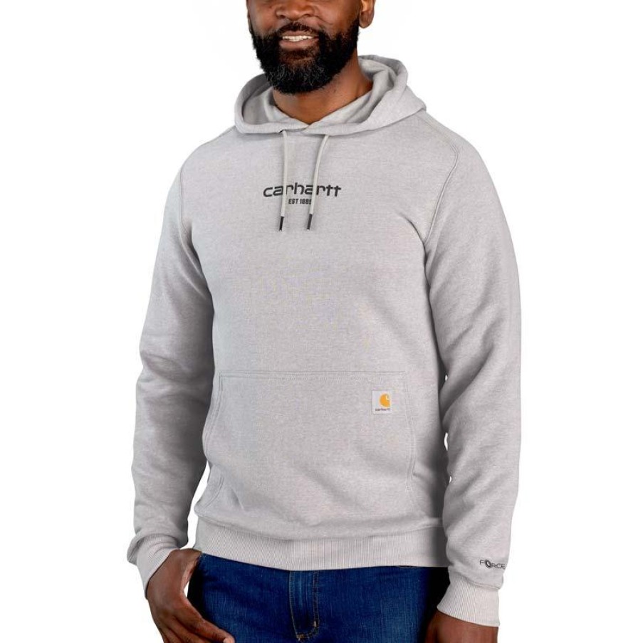 Outerwear Carhartt Hoodies | Carhartt Men'S Force Relaxed Fit Lightweight Logo Graphic Hoodie