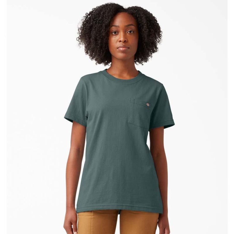 Workwear Dickies T-Shirts | Dickies Women'S Heavyweight Pocket T-Shirt