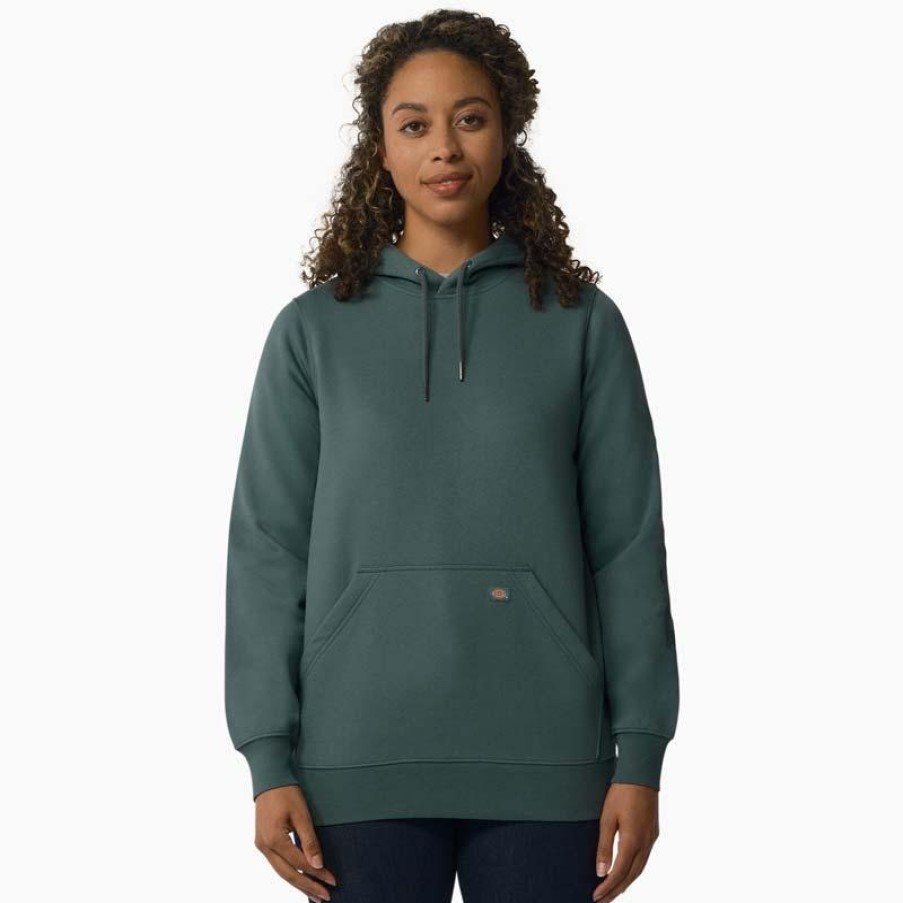 Outerwear Dickies Hoodies | Dickies Womens Heavyweight Graphic Logo Sleeve Hoodie