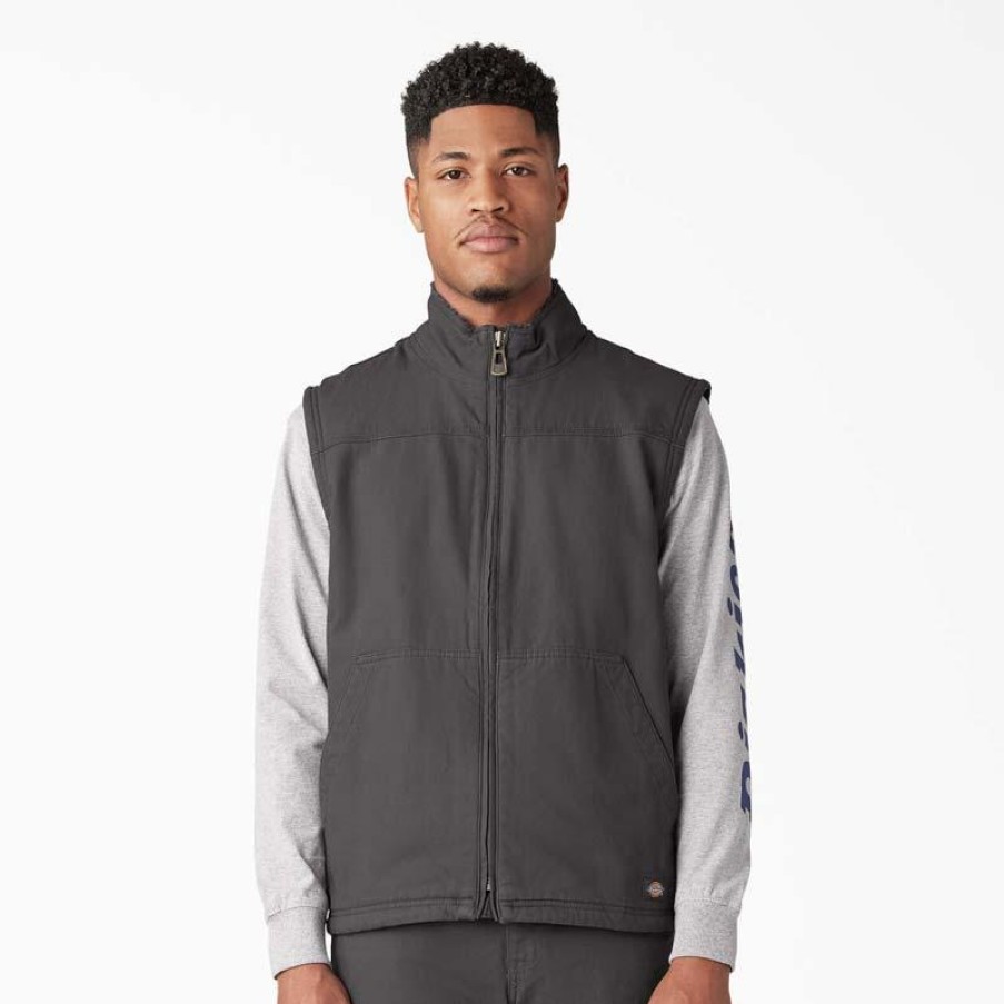 Outerwear Dickies Vests | Dickies Men'S Sherpa Lined Duck Vest