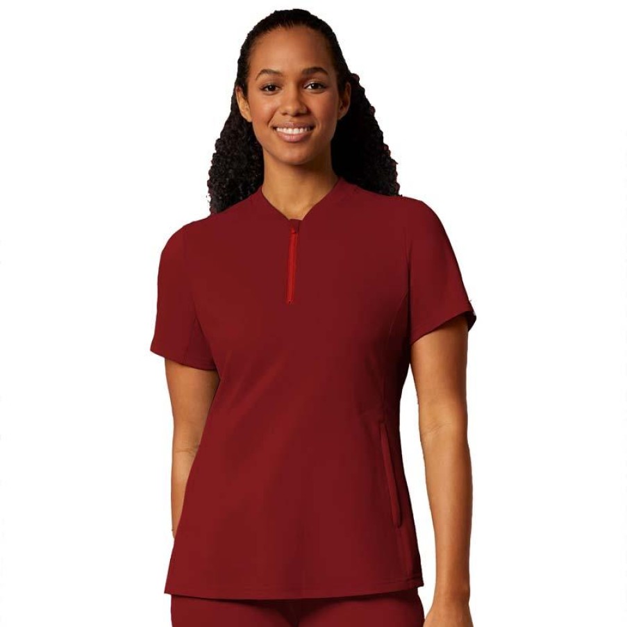 Healthcare WonderWink Thrive Scrub Tops | Wonderwink Thrive Women'S Quarter Zip Neck Scrub Top