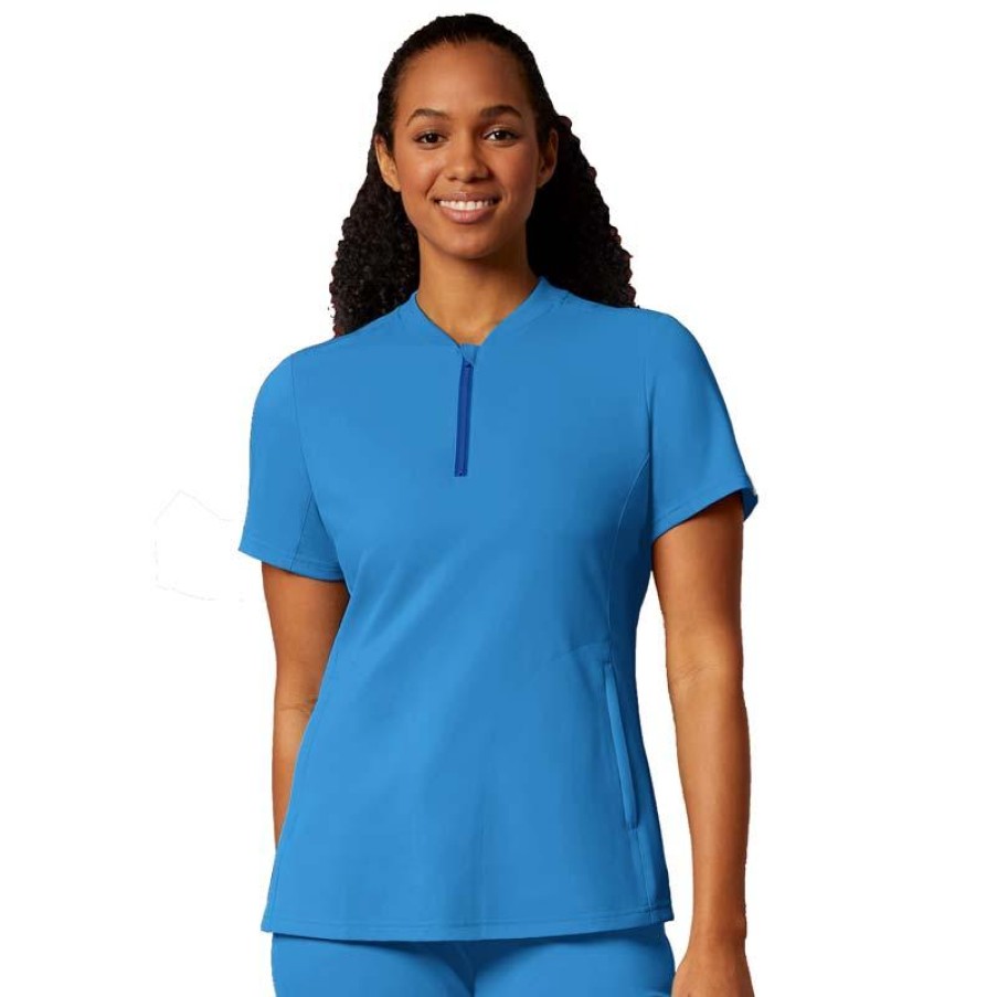 Healthcare WonderWink Thrive Scrub Tops | Wonderwink Thrive Women'S Quarter Zip Neck Scrub Top