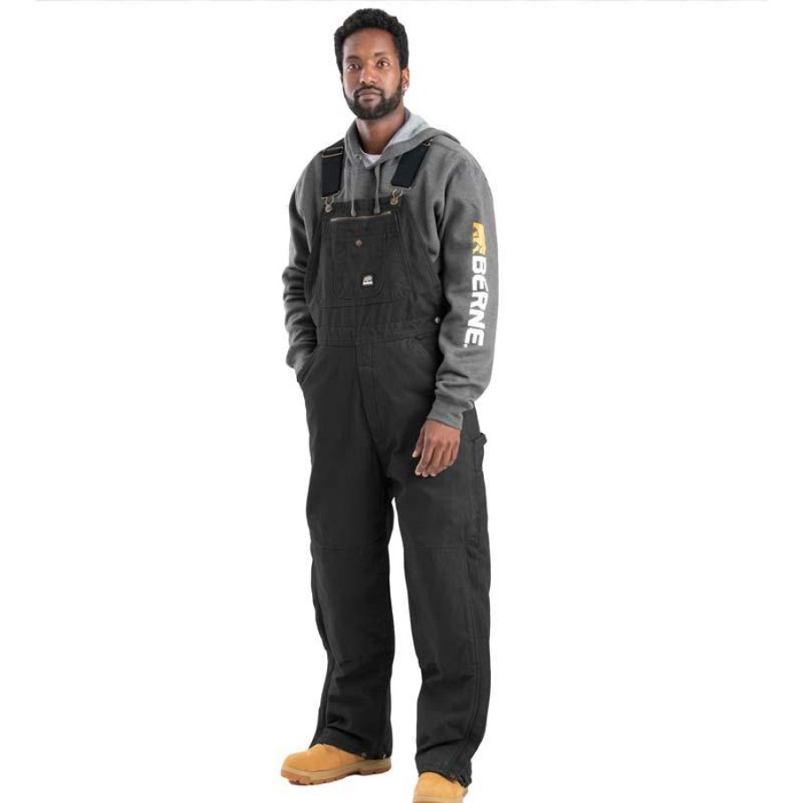 Outerwear Berne Bib Overalls | Berne Men'S Heartland Mid-Weight Insulated Washed Duck Bib Overall