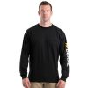 Workwear Berne T-Shirts | Berne Men'S Signature Long Sleeve Pocket Performance Tee