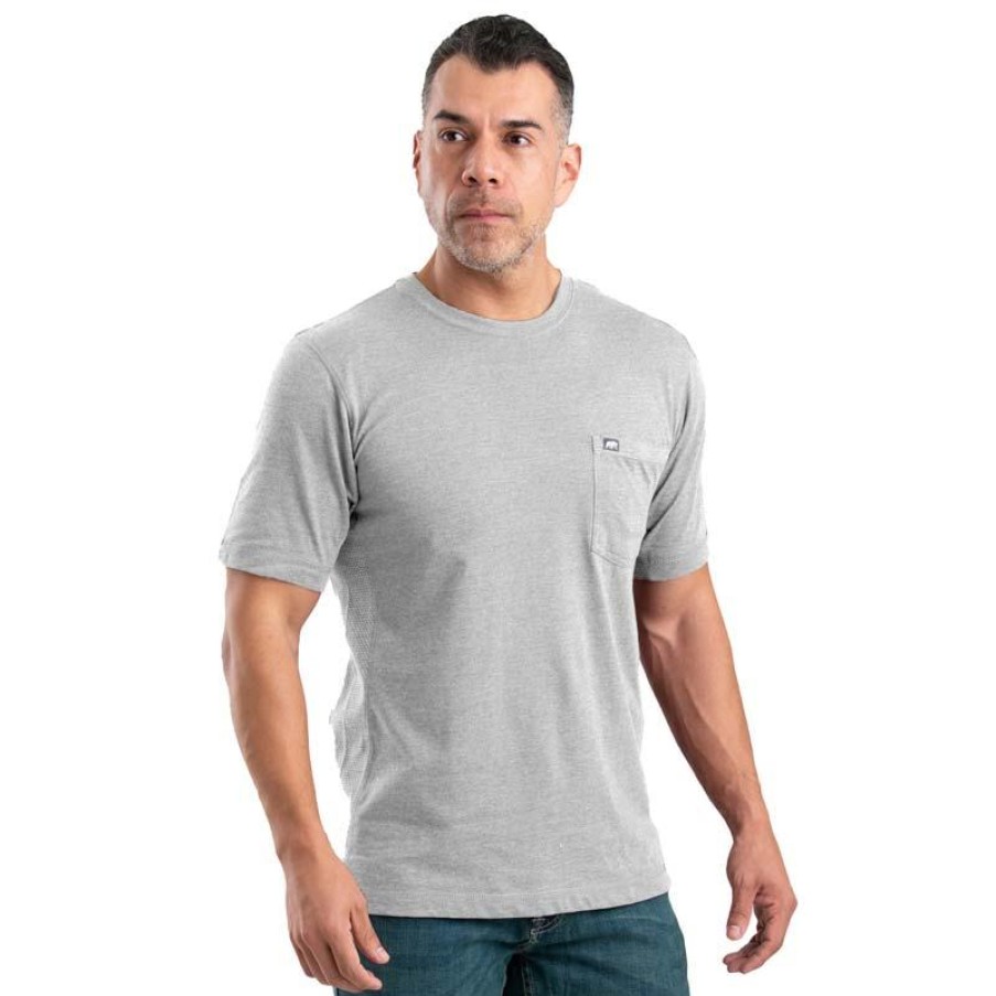 Workwear Berne T-Shirts | Berne Men'S Workvent Short Sleeve Performance Pocket Tee