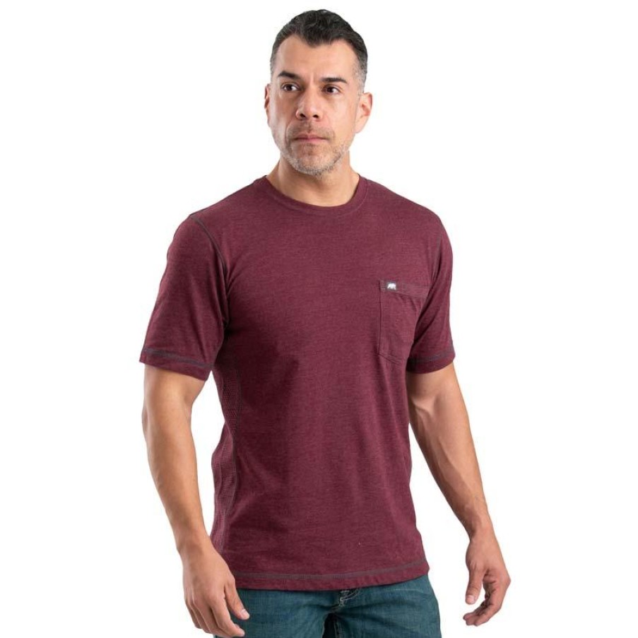 Workwear Berne T-Shirts | Berne Men'S Workvent Short Sleeve Performance Pocket Tee