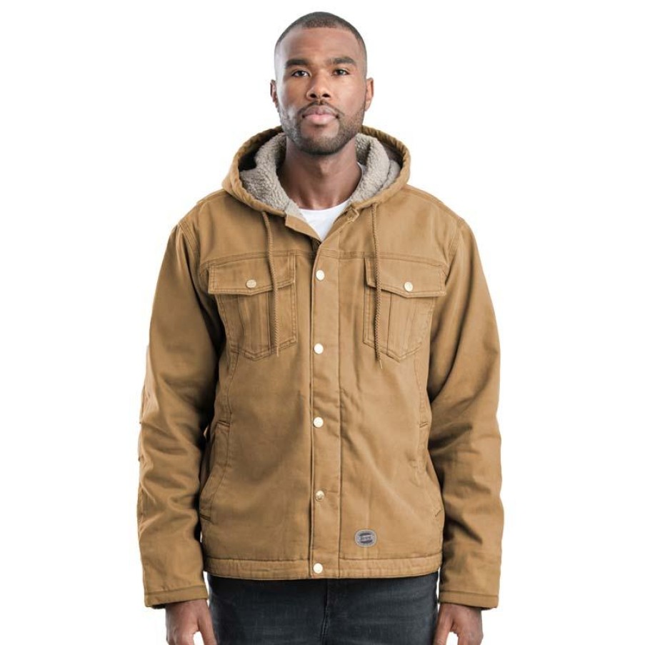 Outerwear Berne Jackets | Berne Men'S Vintage Sherpa Lined Hooded Duck Jacket