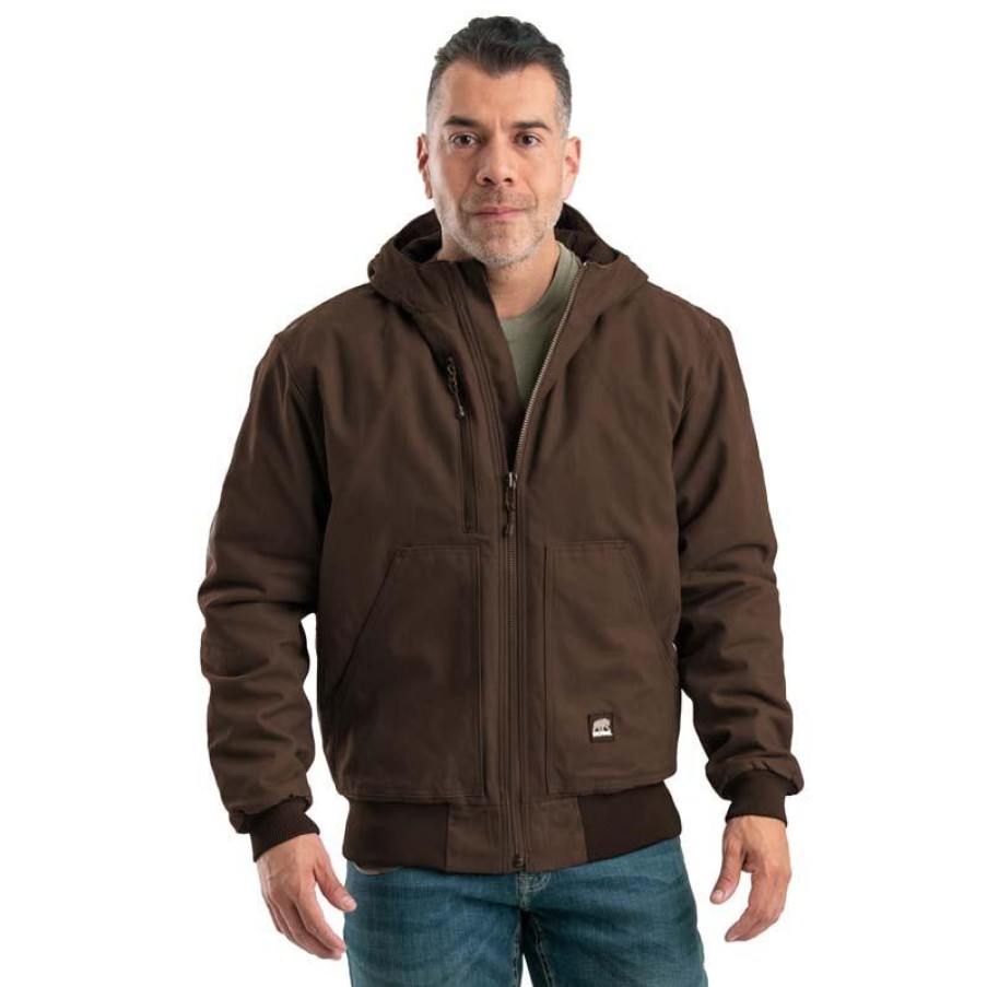 Outerwear Berne Jackets | Berne Men'S Highland Heavyweight Insulated Hooded Duck Active Jacket