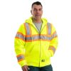 Outerwear Berne Coats & Jackets | Berne Men'S Class 3 Hi Vis Hooded Active Jacket Yellow