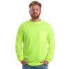 Workwear Berne Hi-Visibility Shirts | Berne Men'S Enhanced Vis Long Sleeve Pocket Mesh Tee Yellow