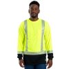 Workwear Berne Hi-Visibility Shirts | Berne Men'S Class 3 Hi Vis Black Bottom Pocket Mesh Tee Yellow