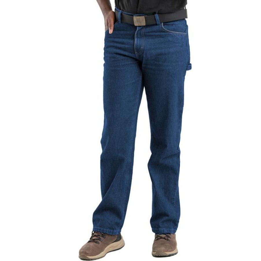 Workwear Berne Jeans | Berne Men'S Heartland Flex Relaxed Fit Carpenter Jean