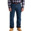 Workwear Berne Jeans | Berne Men'S Heartland Fleece-Lined 5-Pocket Denim Jean Stone Wash Dark